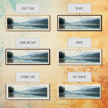 Load image into Gallery viewer, Allegheny Reservoir New York Panoramic Framed Canvas Print, Lake House Decor, Abstract Landscape, Travel Poster, Modern Wall Art, Calm Waters