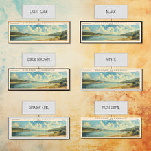 Load image into Gallery viewer, Amistad Reservoir Texas Panoramic Framed Canvas Print, Lake House Decor, Modern Art, Travel Poster, Scenic View, Water Reflection