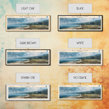 Load image into Gallery viewer, Big Glen Lake Michigan Framed Canvas Print, Lake House Decor, Panoramic Scenic View, Travel Poster, Rustic Art, Lake Painting