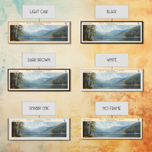 Load image into Gallery viewer, Big Sandy Lake Framed Canvas Print, Lake House Art, Panoramic Travel Poster, Scenic View, Modern Decor, Lake Painting