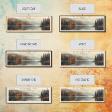 Carregar imagem no visualizador da galeria, Bluenose Lake Framed Canvas Print, Panoramic Lake House Decor, Scenic View, Travel Poster, Rustic Art, Lake Painting