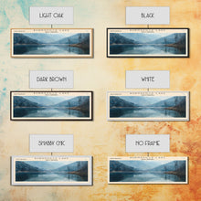 Carregar imagem no visualizador da galeria, Burnsville Lake West Virginia Framed Canvas Print, Panoramic Lake House Decor, Wall Art, Travel Poster, Modern Lake Painting, Nature Art