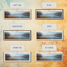 Carregar imagem no visualizador da galeria, Cagles Mill Lake Indiana Framed Canvas Print, Lake House Art, Panoramic Travel Poster, Wall Art, Modern Lake Painting, Home Decor