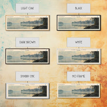 Carregar imagem no visualizador da galeria, Carlyle Lake Illinois Framed Canvas Print, Lake House Decor, Panoramic Wall Art, Travel Poster, Rustic Lake Painting, Nature Art