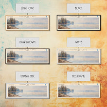 Cargar imagen en el visor de la galería, Chippewa Lake Ohio Framed Canvas Print, Lake House Decor, Panoramic Wide Art, Travel Poster, Modern Lake Painting, Nature Art