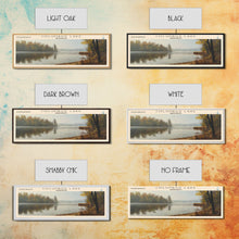 Cargar imagen en el visor de la galería, Columbus Lake Mississippi Framed Canvas Print, Panoramic Lake House Decor, Wide Wall Art, Travel Poster, Rustic Lake Painting, Nature Art