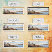 Cargar imagen en el visor de la galería, Conchas Lake New Mexico Framed Canvas Print, Lake House Art, Panoramic Wide Art, Travel Poster, Rustic Lake Painting, Home Decor