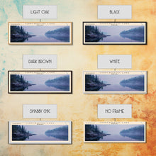 Cargar imagen en el visor de la galería, Contwoyto Lake Framed Canvas Print, Lake House Decor, Panoramic Wide Art, Travel Poster, Rustic Lake Painting, Home Decor