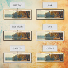 Load image into Gallery viewer, DeGray Lake Arkansas Framed Canvas Print, Lake House Decor, Panoramic Wall Art, Travel Poster, Modern Lake Painting, Nature Art