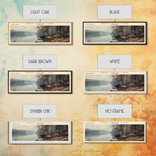 Load image into Gallery viewer, Deal Lake New Jersey Framed Canvas Print, Lake House Art, Panoramic Wall Art, Travel Poster, Rustic Lake Painting, Home Decor