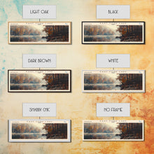 Load image into Gallery viewer, East Fork Lake Ohio Framed Canvas Print, Lake House Decor, Panoramic Wall Art, Travel Poster, Modern Lake Painting, Nature Art