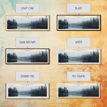 Load image into Gallery viewer, East Lake Oregon Framed Canvas Print, Panoramic Lake House Decor, Wall Art, Travel Poster, Rustic Lake Painting, Home Decor