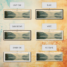 Load image into Gallery viewer, Echoing Lake Framed Canvas Print, Lake House Decor, Panoramic Wall Art, Travel Poster, Rustic Lake Painting, Home Decor