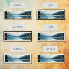 Load image into Gallery viewer, Emaiksoun Lake Framed Canvas Print, Lake House Art, Panoramic Wall Art, Travel Poster, Modern Lake Painting, Home Decor