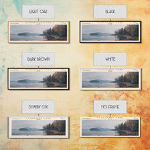 Carregar imagem no visualizador da galeria, Flagstaff Lake Maine Framed Canvas Print, Panoramic Lake House Decor, Wall Art, Travel Poster, Peaceful Lake Painting, Nature Art