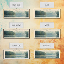 Load image into Gallery viewer, Geist Lake Indiana Framed Canvas Print, Panoramic Lake House Decor, Wall Art, Travel Poster, Peaceful Lake Painting, Nature Art