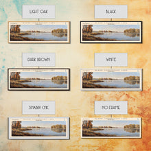 Carregar imagem no visualizador da galeria, Glenn Cunningham Lake Nebraska Framed Canvas Print, Lake House Art, Panoramic Wall Art, Travel Poster, Picturesque Lake Painting, Home Decor