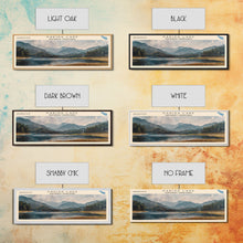 Carregar imagem no visualizador da galeria, Kakisa Lake Framed Canvas Print, Lake House Art, Panoramic Wall Art, Travel Poster, Scenic Lake Painting, Home Decor