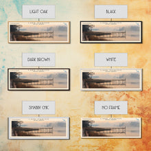 Load image into Gallery viewer, Lake Marion South Carolina Framed Canvas Print, Lake House Decor, Panoramic Wall Art, Travel Poster, Serene Lake Painting, Boho Art