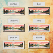 Carregar imagem no visualizador da galeria, Alice Lake Idaho Framed Canvas Print, Panoramic Wall Art, Midcentury Modern, Pop Art, Travel Poster, Lake House Decor