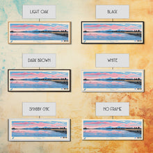Load image into Gallery viewer, Alturas Lake Idaho Framed Canvas Print, Panoramic Wall Art, Midcentury Modern, Pop Art, Travel Poster, Lake House Decor