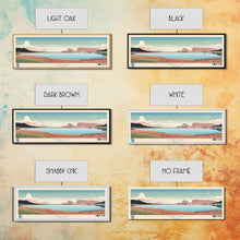 Load image into Gallery viewer, Angel Lake Nevada Framed Canvas Print, Panoramic Wall Art, Midcentury Modern, Pop Art, Travel Poster, Scenic Lake House Art