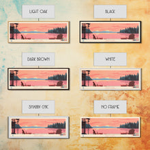 Carregar imagem no visualizador da galeria, Badin Lake North Carolina Framed Canvas Print, Panoramic Wall Art, Midcentury Modern, Pop Art, Travel Poster, Scenic Bedroom Art