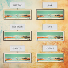 Load image into Gallery viewer, Bear Lake North Slope Alaska Framed Canvas Print, Panoramic Travel Poster, Midcentury Modern Wall Art, Pop Art, Lake House Decor, Nature Art