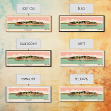 Load image into Gallery viewer, Beaver Lake Arkansas Framed Canvas Print, Panoramic Wall Art, Midcentury Modern, Pop Art, Travel Poster, Scenic Lake House Art, Bedroom Decor