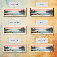 Load image into Gallery viewer, Big Chapman Lake Indiana Framed Canvas Print, Panoramic Travel Poster, Midcentury Modern Wall Art, Pop Art, Nature Lake House Art, Bedroom Decor