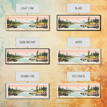 Load image into Gallery viewer, Bradley Lake Wyoming Framed Canvas Print, Midcentury Modern Panoramic Wall Art, Living Room Decor, Pop Art, Travel Poster Art