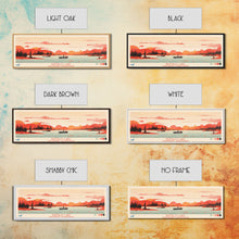 Carregar imagem no visualizador da galeria, Buffalo Lake Northwest Territories Framed Canvas Print, Pop Art Panoramic Travel Poster, Midcentury Modern, Wall Art, Scenic Nature Painting, Bedroom Decor