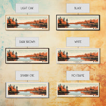 Cargar imagen en el visor de la galería, Clopper Lake Maryland Framed Canvas Print, Pop Art Panoramic Travel Poster, Midcentury Modern, Wall Art, Scenic Nature Painting, Bedroom Decor, Living Room Art