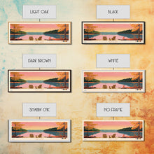 Load image into Gallery viewer, Deal Lake New Jersey Framed Canvas Print, Midcentury Modern Panoramic Wall Art, Living Room Decor, Pop Art, Travel Poster Art, Scenic Nature Painting