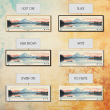Load image into Gallery viewer, Diamond Lake Oregon Framed Canvas Print, Midcentury Modern Panoramic Wall Art, Bedroom Decor, Pop Art, Travel Poster Art, Scenic Nature Painting