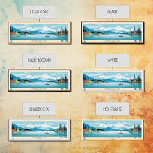Load image into Gallery viewer, Emaiksoun Lake Alaska Framed Canvas Print, Panoramic Wall Art, Midcentury Modern, Pop Art, Bedroom Decor, Travel Poster, Nature Art