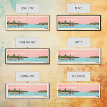 Carregar imagem no visualizador da galeria, Eufaula Lake Oklahoma Framed Canvas Print, Panoramic Art, Midcentury Modern, Pop Art, Living Room Wall Art, Travel Poster, Nature Art