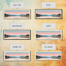 Carregar imagem no visualizador da galeria, Glendo Reservoir Wyoming Framed Canvas Print, Panoramic Art, Midcentury Modern, Pop Art, Bedroom Decor, Travel Poster, Nature Painting, Home Decor