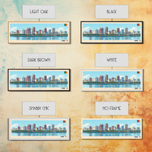 Load image into Gallery viewer, Douala, Cameroon Panoramic Travel Poster Canvas Print, Douala, Cameroon Painting, Cameroon Art, Douala Panoramic Travel Art, Travel Painting