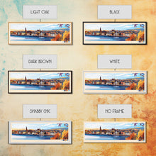 Load image into Gallery viewer, Dundee, Scotland Panoramic Travel Poster Canvas Print, Dundee, Scotland Painting, Scotland Art, Dundee Panoramic Travel Art, Travel Painting