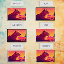 Cargar imagen en el visor de la galería, Cool lioness art, boss lady art, framed canvas print, pastel art of Africa