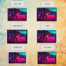 Cargar imagen en el visor de la galería, Cheetah on the hunt, vaporwave art, sunset hunter, framed canvas print, framed wall art