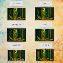 Load image into Gallery viewer, Among The Tall Trees, Beautiful forest 8 bit pixel art, framed canvas print, game room art