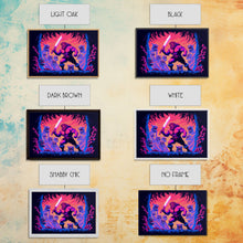 Carregar imagem no visualizador da galeria, Barbarian pixel art, vaporwave RPG concept art, framed canvas print, synthwave tabletop art