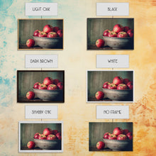 Cargar imagen en el visor de la galería, Farmhouse Kitchen Art, Framed Canvas Print, Still Life of Apples In A Rustic Bowl, Photography Print, Kitchen Decor, Rustic Country Kitchen