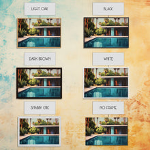 Load image into Gallery viewer, The Pool House, Mid Century Modern Decor, Framed Wall Art, Architectural Print, Retro Art, Swimming Pool Art, Framed Painting