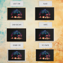 Load image into Gallery viewer, Elephant Art | Framed Canvas Print | Framed Wall Art | Animal Prints | Wildlife Art | Elephant Walks Under A Full Moon | Kid's Room Decor