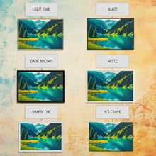 Carregar imagem no visualizador da galeria, Calm and Serene Landscape Painting, Framed Canvas Print National Park Canvas Art, Framed wall decor, living room wall art, Pine Tree Lake