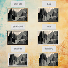 Carregar imagem no visualizador da galeria, Art Deco Style Greyscale Landscape, Monochromatic Drab and Dreary art, framed canvas print, large format art