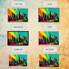 Load image into Gallery viewer, Chicago City Skyline Graffiti Art, Framed Canvas Print, Large Office Wall Decor, Huge Living Room Art